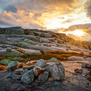 sunset in Norway close to the Kjeragbolten
