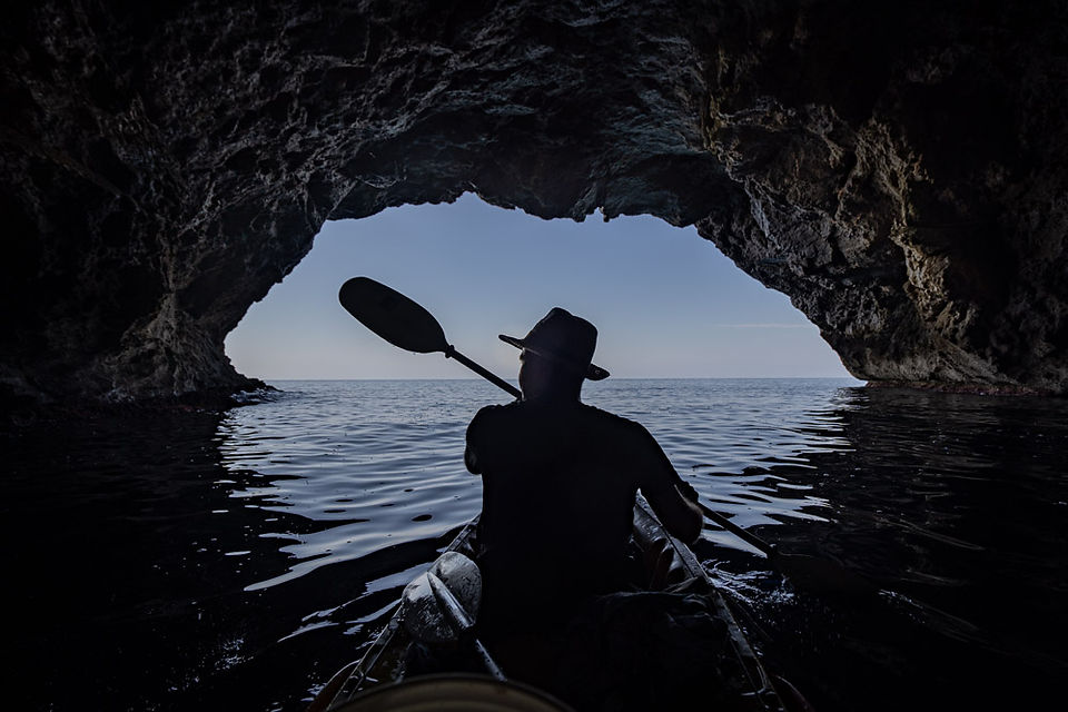  Kajak Kanu Tour Puerto Soller Mallorca balearische Insel Meer Höhle