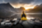Sunset Grizzly Lake Tombstone Territorial Park Yukon Mountains Lake