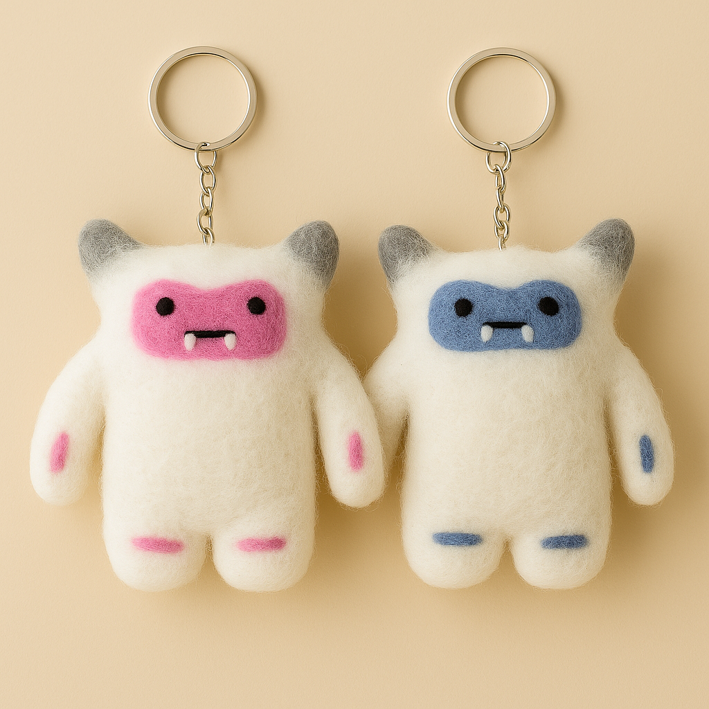 Felt Yeti Keychains
