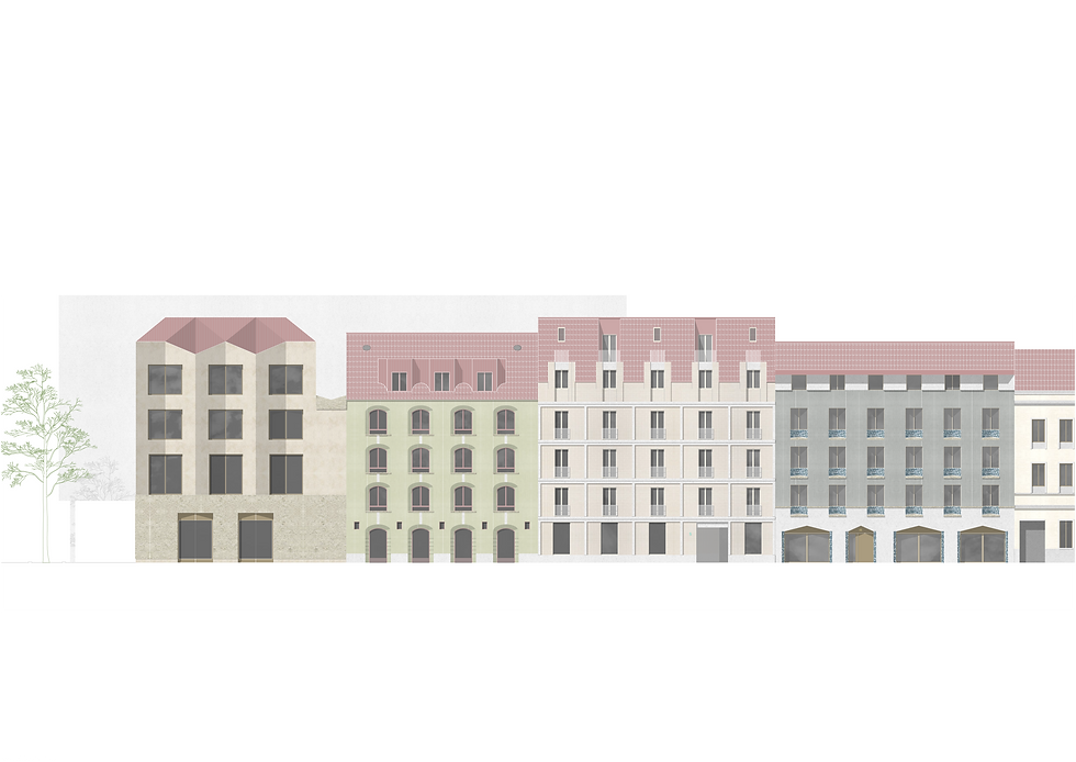 Ansicht entlang der Friedrich-Ebert-Straße Potsdam, hope Architekten