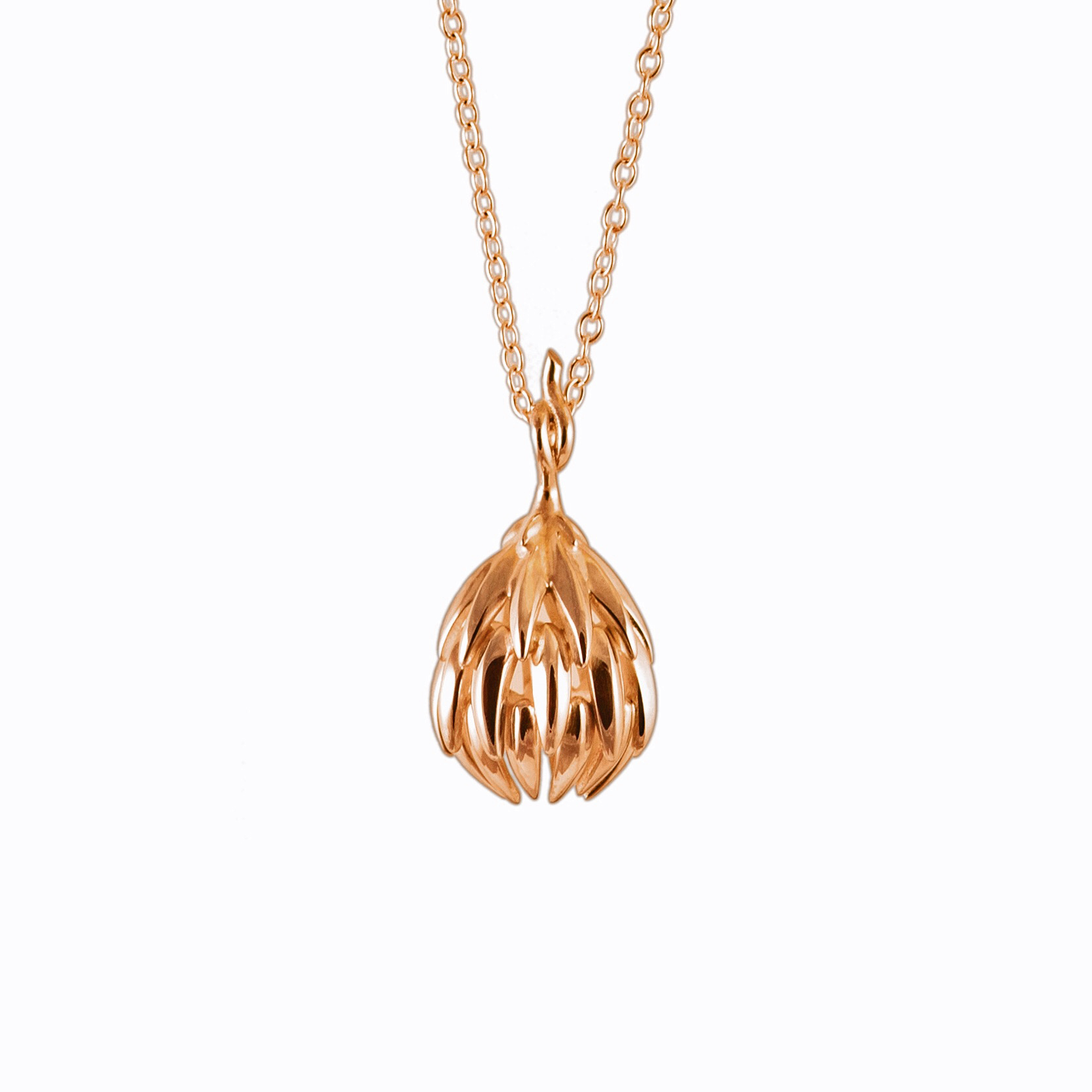 Rose gold Fircone pendant