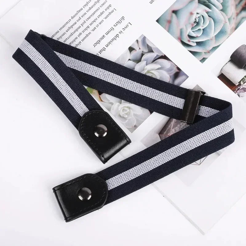 Miniatura: Canvas Adjustable Elastic Waist Band Invisible Belt Buckle-Free Belts for Women