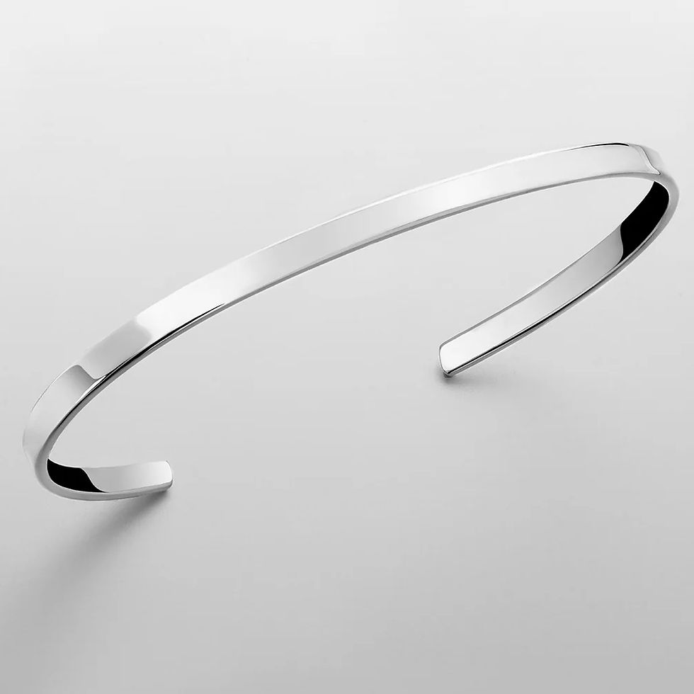 Miniatura: EManco Simple Unisex Paragraph Cuff Stainless Steel Platinum Bracelet for Men's