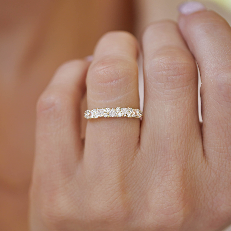 Thumbnail: Trillion & Round Diamond Mosaic Band