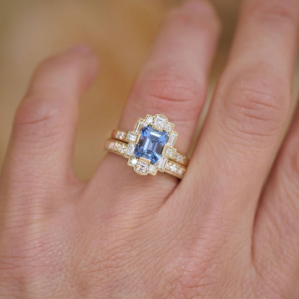 Thumbnail: Carré & Round Milgrain Diamond Mosaic Ring