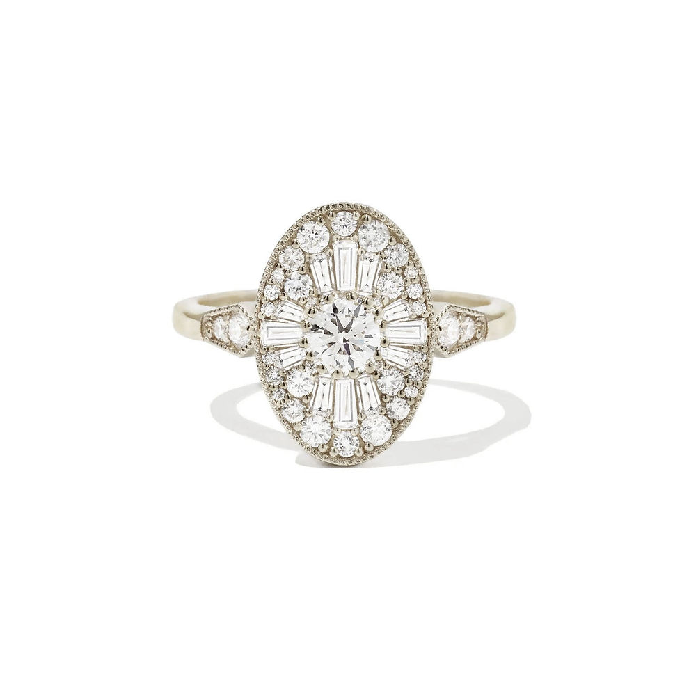 Thumbnail: Oval Shape Ballerina Round Diamond Mosaic Ring