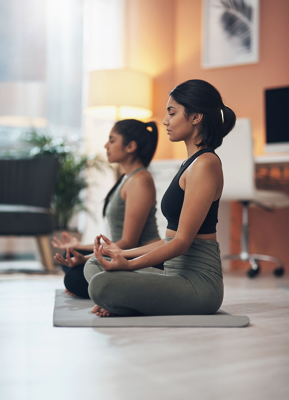friends-meditation-zen-women-together-house-mindfulness-health-relax-wellness-indian-siste
