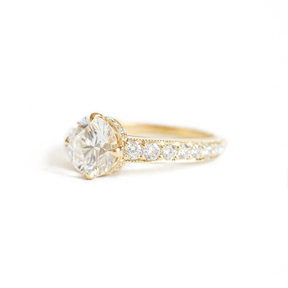 Custom Round Brilliant Pavé Surprise Diamond Engagement Ring