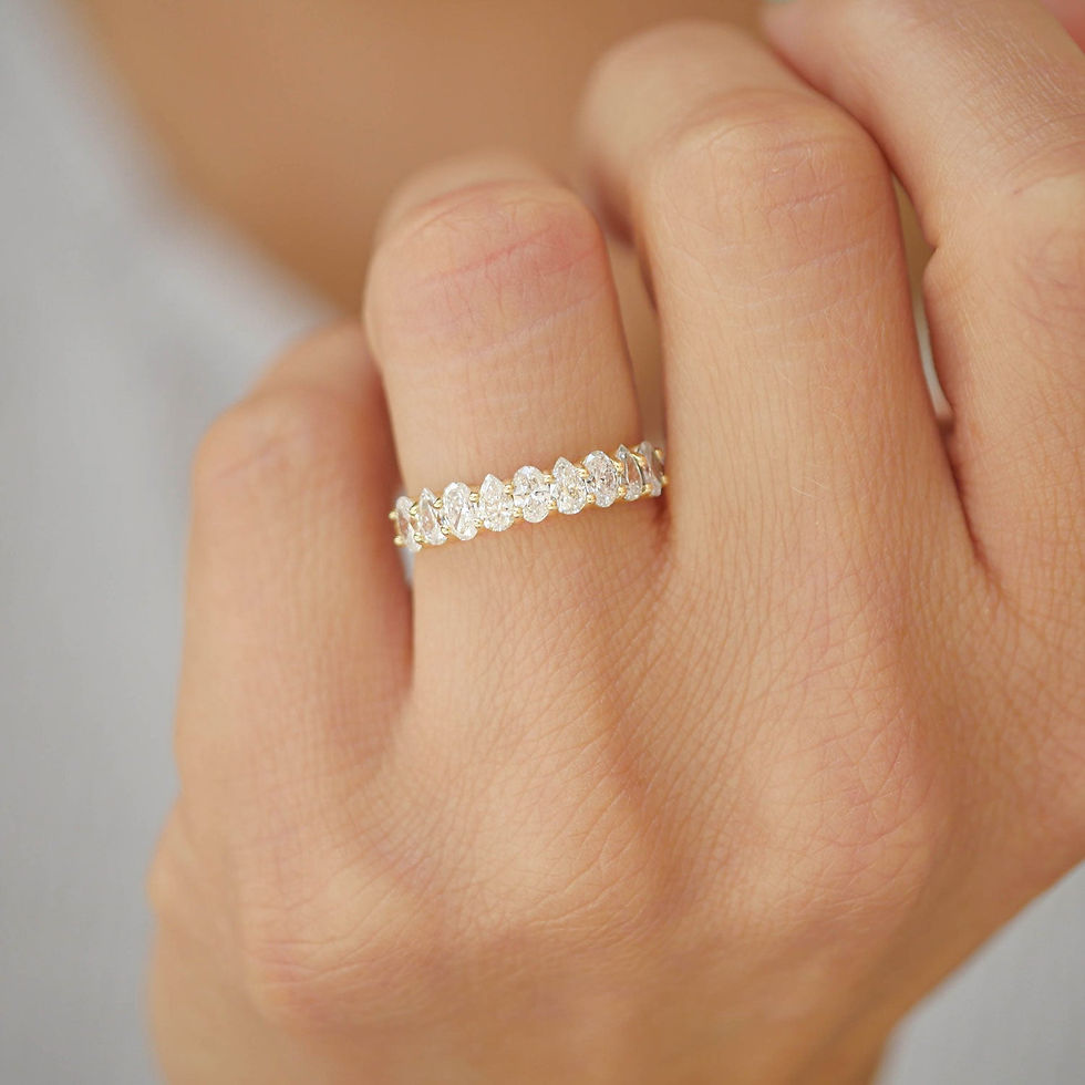 Thumbnail: Oval & Pear Diamond Mosaic Band