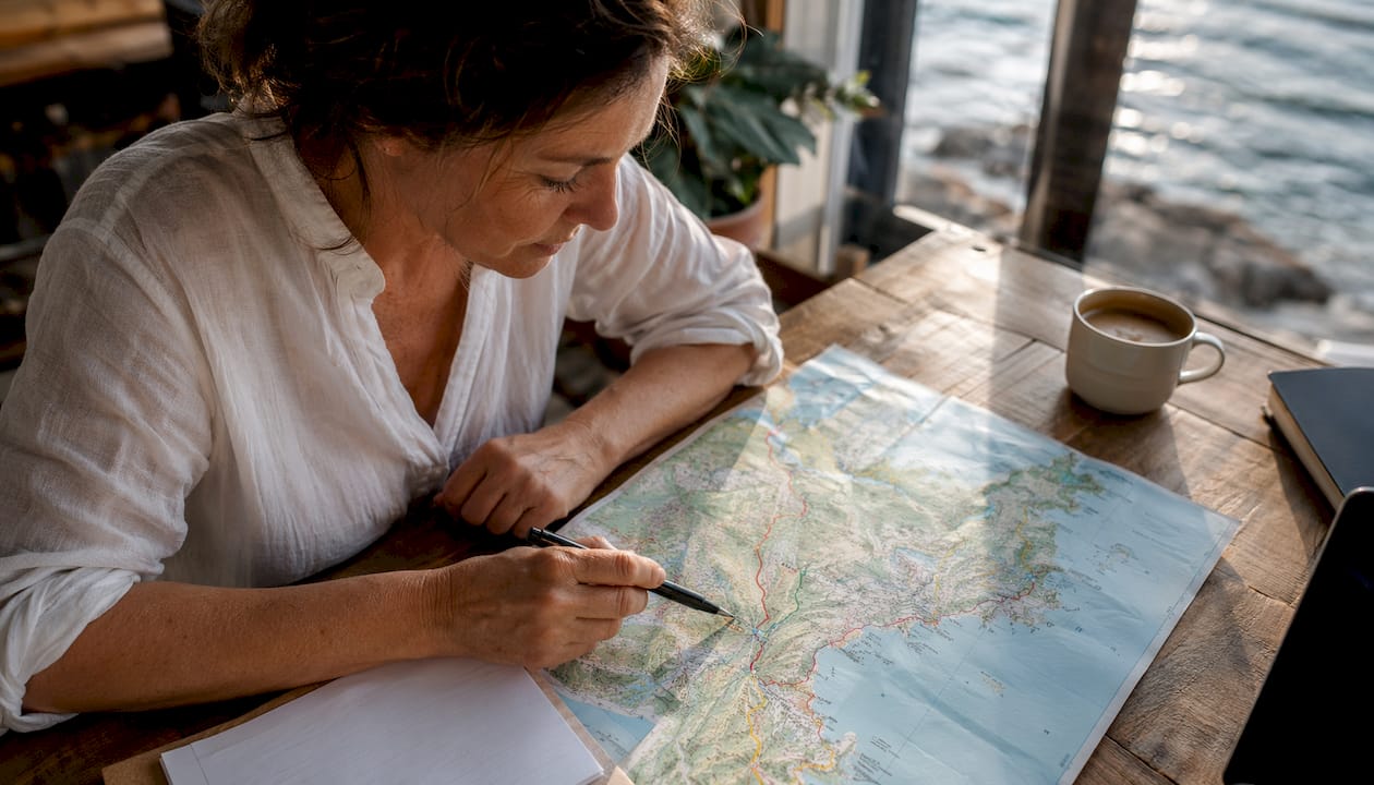 Travel planner reviewing French Riviera transfer routes