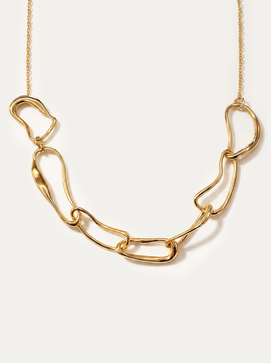 Anti-tarnish 24k gold necklace, Thick and Thin Necklace — June Gold Forming™