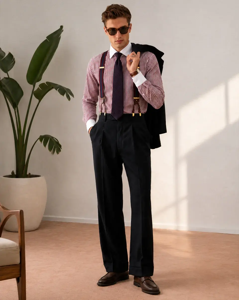 The Crownline Banker Collar Dress Shirt Merlot Red - 2_11_9e6a0b29-ed3b-4e55-bc5d-7431e56bee25.webp