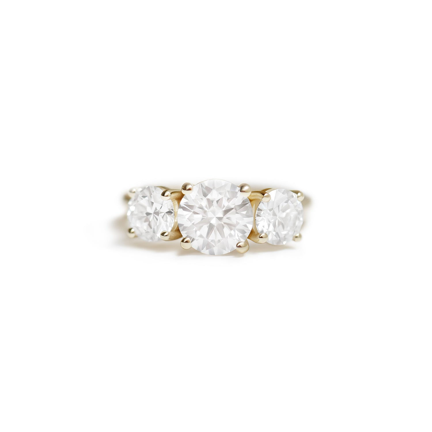 Custom Lab Created Diamond Three Stone Engagement ring