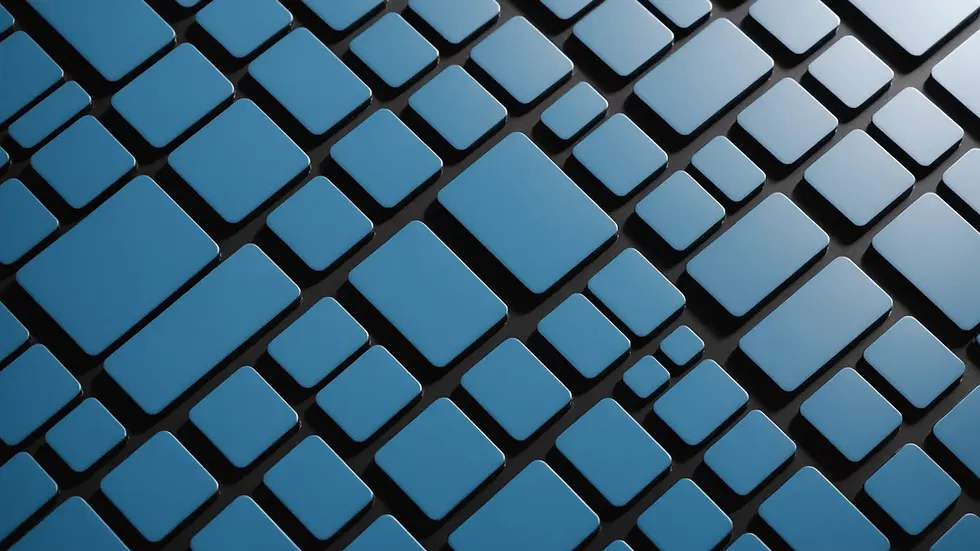 High-angle view of a monochromatic design composition with various shades of blue