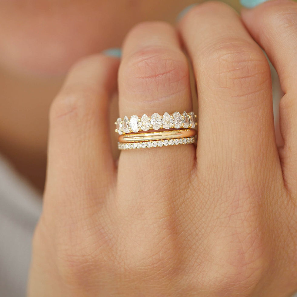 Thumbnail: Oval & Pear Diamond Mosaic Band