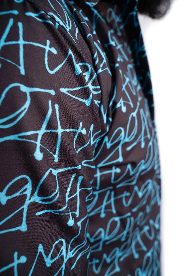 Graffiti Printed Black Half Sleeve Shirt