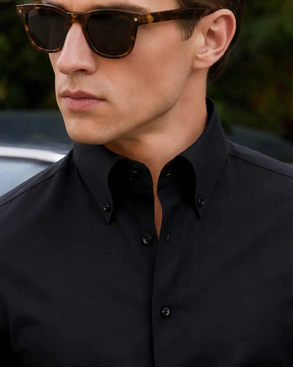 The Crownline Solid Dress Shirt Black - E21-The-Crownline-Solid-Dress-Shirt-Black-2.webp
