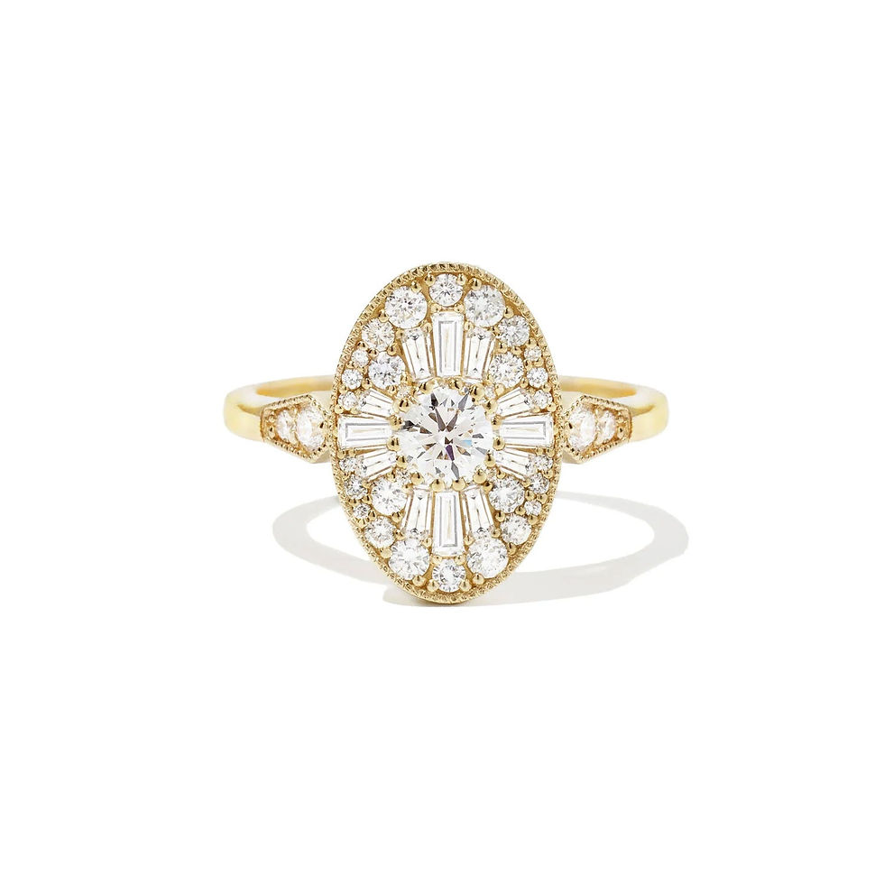 Thumbnail: Oval Shape Ballerina Round Diamond Mosaic Ring
