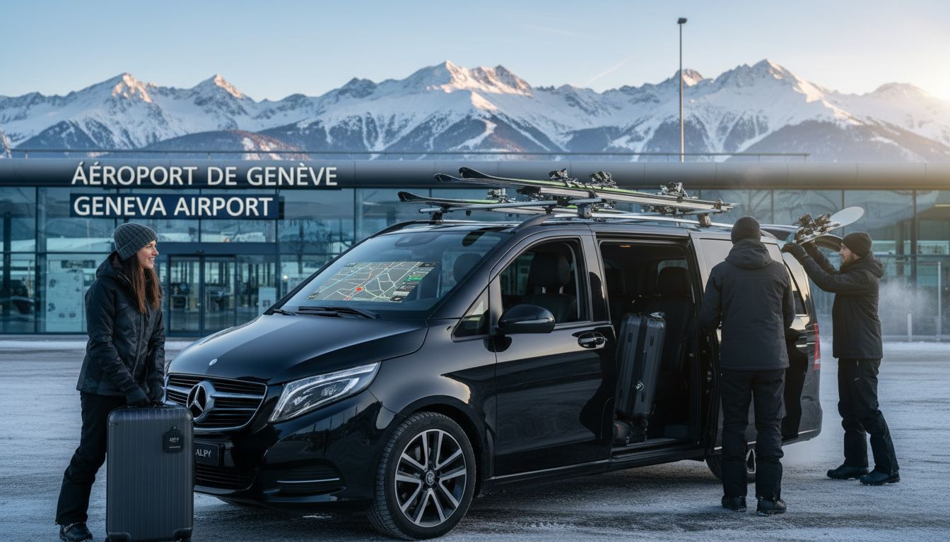 Geneva to Les Arcs transfer guide covering travel time, private transfer options, pricing, ALPY’s service, and booking steps. Includes pro tips.