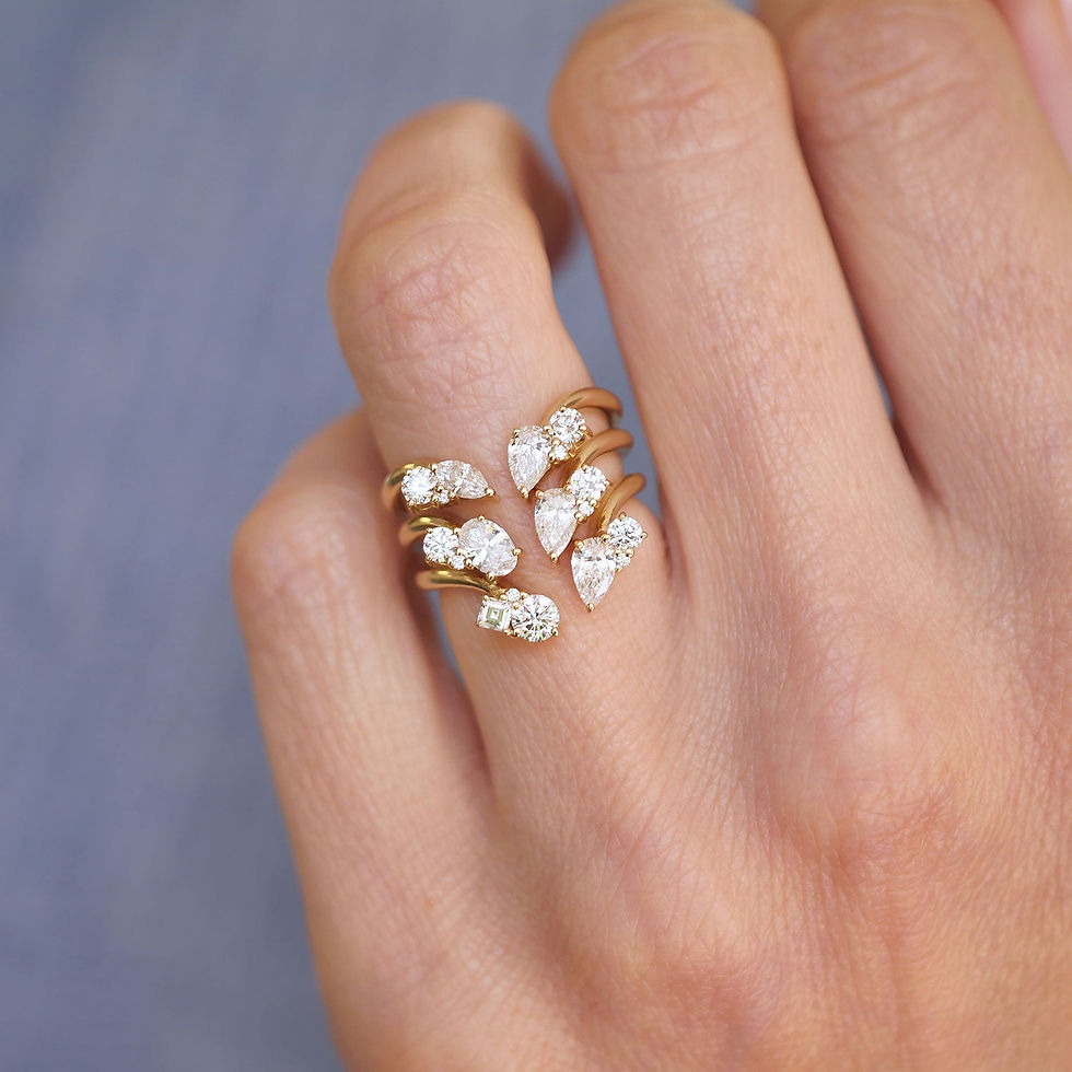 Thumbnail: Oval Mosaic Cuff Ring