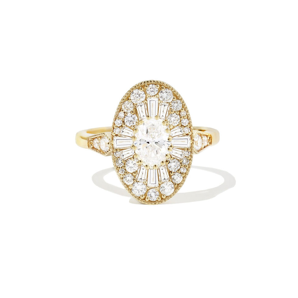 Thumbnail: Yellow Gold Oval Ballerina Engagment Ring Berlinger Jewelry Ring