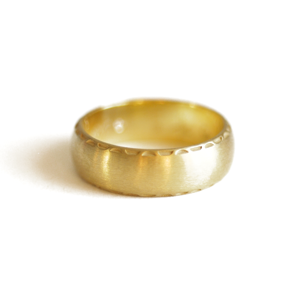 Custom Moon Pattern Satin Mens Wedding Ring