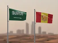 Saudi Arabia flag and Andorra flag side by side for Saudi Arabia E-Visa application.