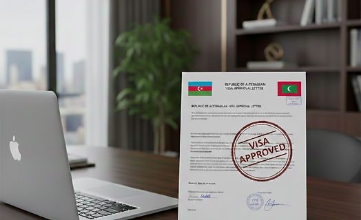 Azerbaijan and Maldives flags side by side, symbolizing the 2026 visa-free travel agreement and official tourism relations.