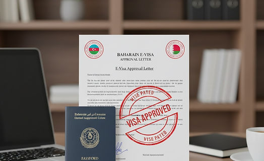Azerbaijan flag and BAHRAIN flag side by side representing the e-visa agreement between the two nations.