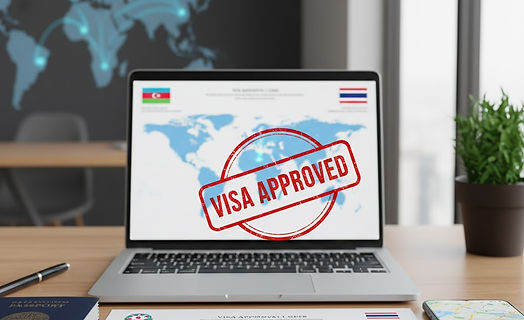 Azerbaijan flag and Thailand flag side by side representing the electronic visa agreement between the two nations.