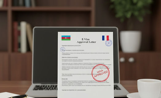Azerbaijan flag and FRANCE flag side by side representing the e-visa agreement between the two nations.