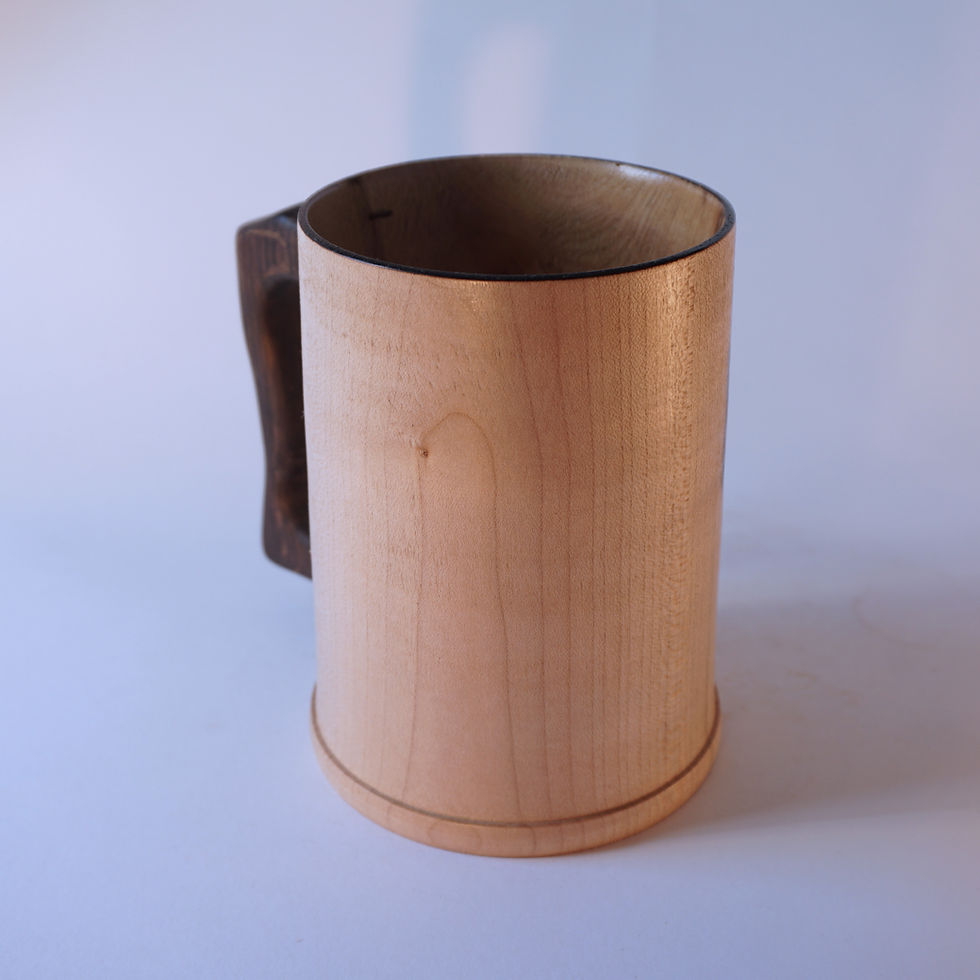 Thumbnail: Hand turned Sycamore Tankard with Fumed Oak Handle