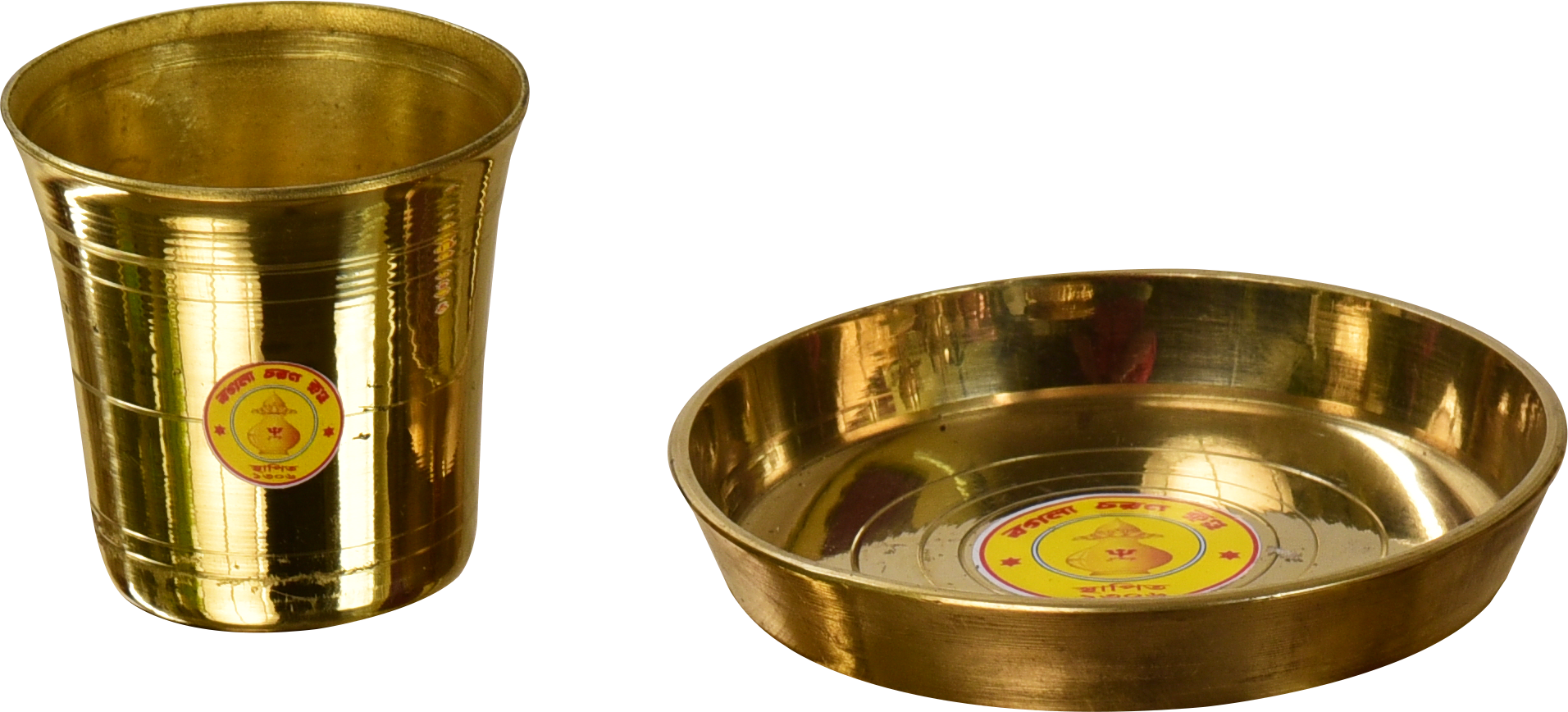 Brass Poojan Glass Rekab Combo