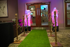 Rustic Pillars and Grass Runner Entrance