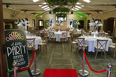 1920's Great Gatsby Event Theming, Celtic Manor, ICC Wales, Table Centrepieces