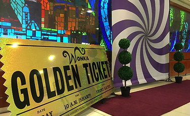 Celtic Manor, Wonka, Charlie and the Chocolate Factory Event Themed Props and Table Centre