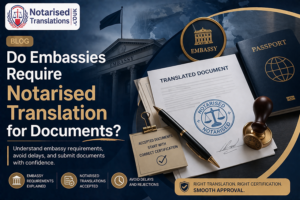 Do Embassies Require Notarised Translation for Documents