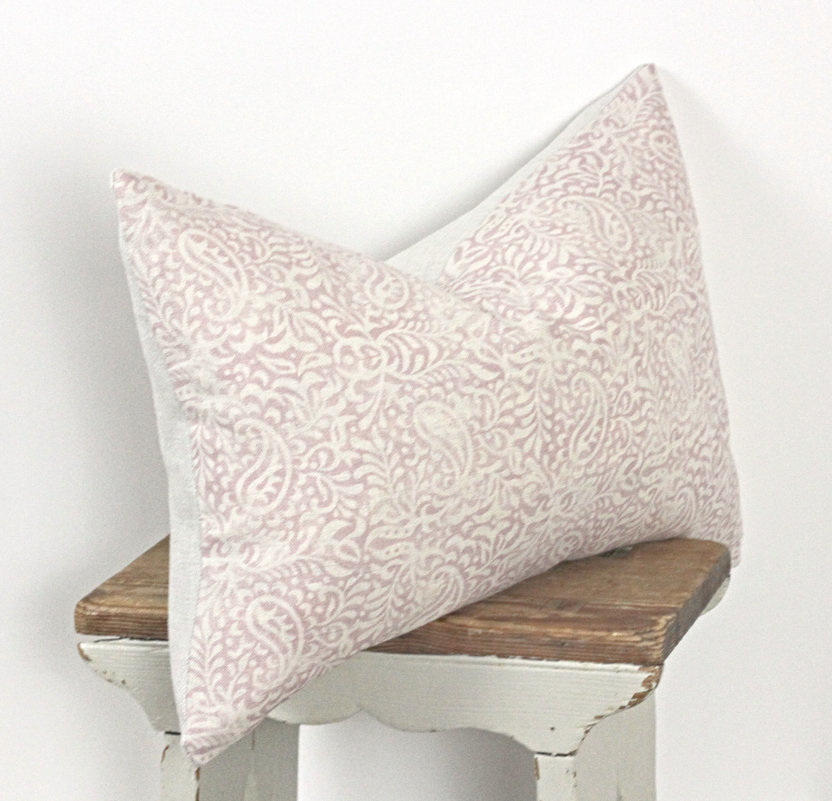 Peony & Sage India Faded Old Silk Linen Oblong Cushion