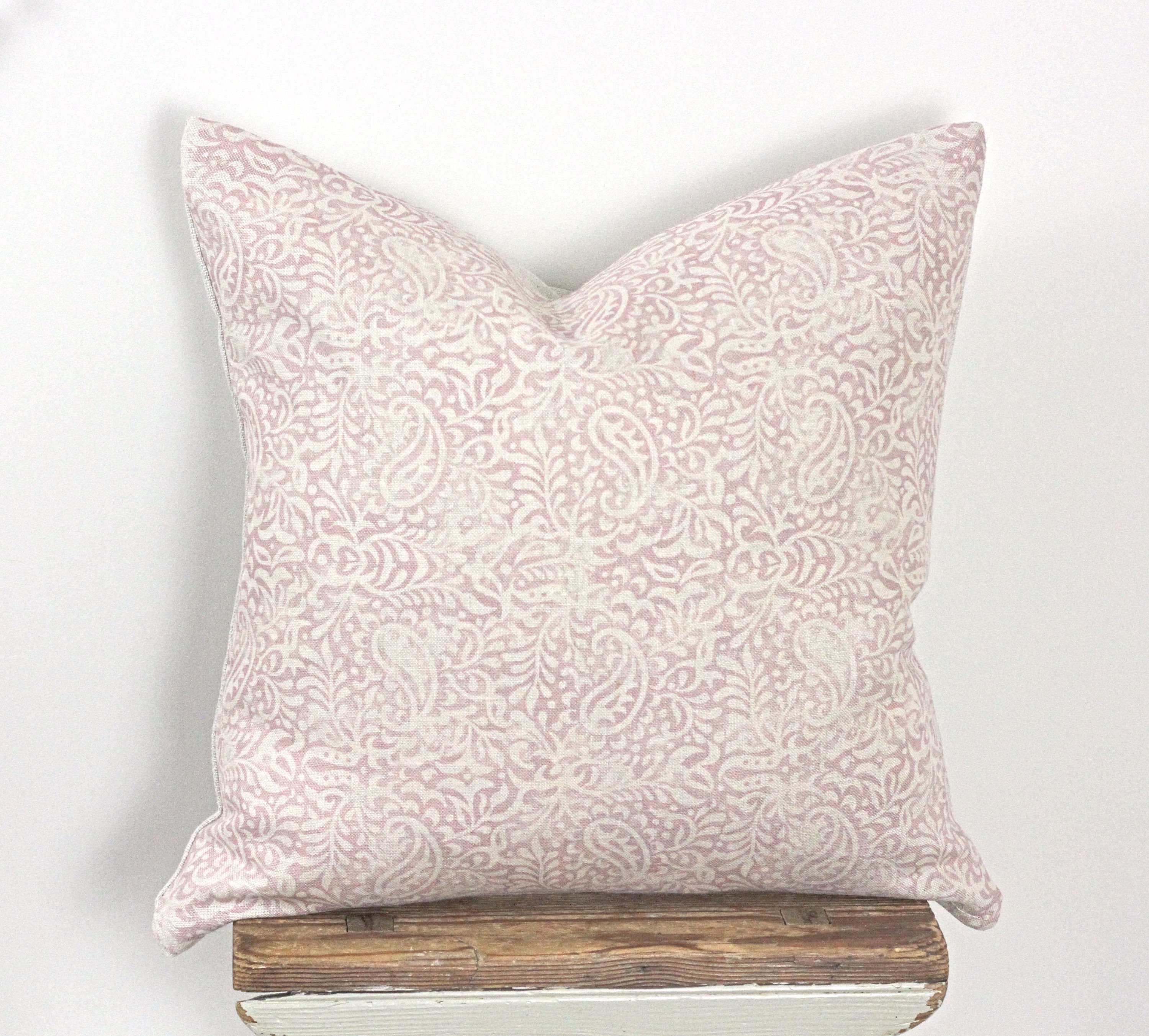 Peony & Sage India Faded Old Silk Linen Square Cushion Cover