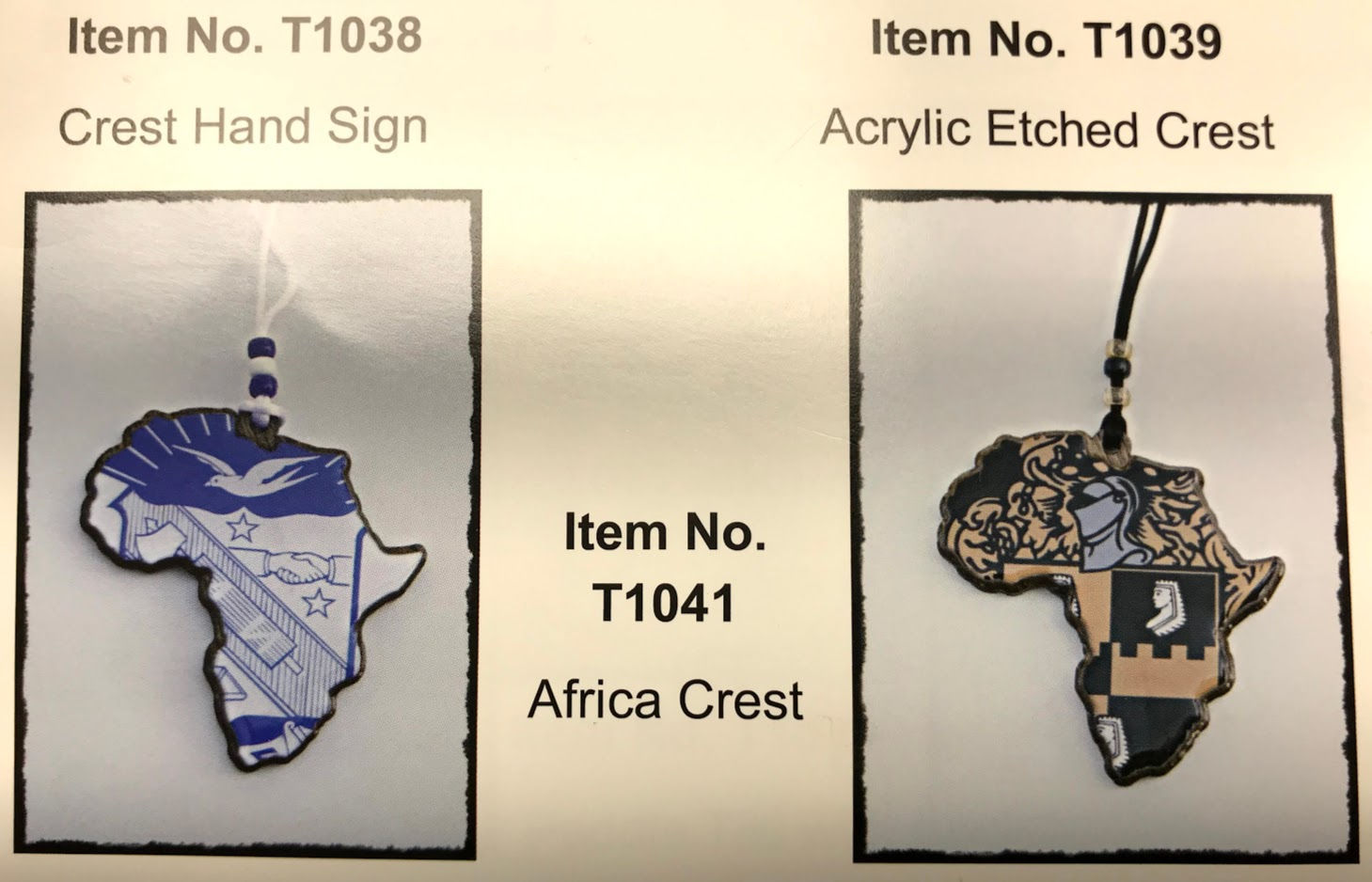 GREEK Fraternity and Sorority Tikis- Africa Crest (T1041)