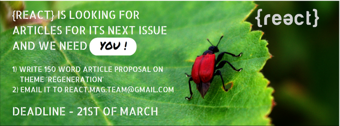 write for {react} - deadline approaching!