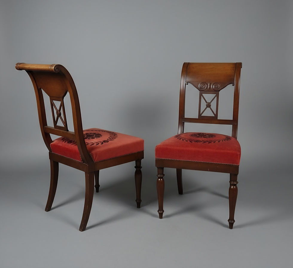 Miniature : Jacob Frères, paire de chaises estampillées, époque Consulat.