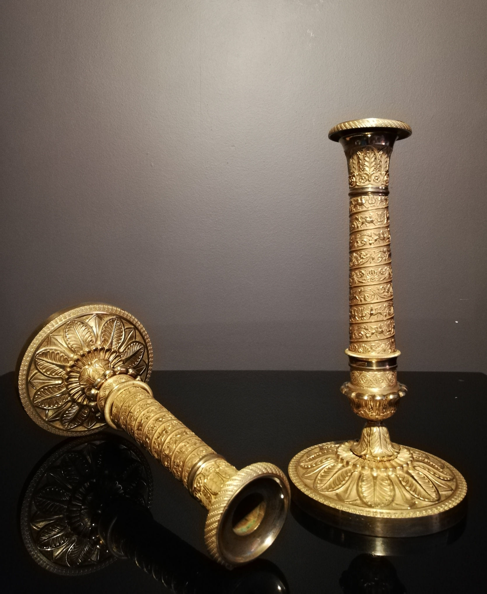 Claude Galle: candlesticks / candlesticks Aux Griffons Empire period 1808
