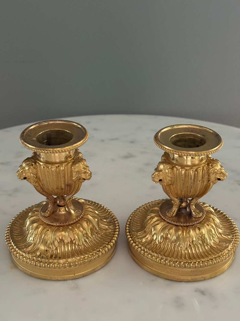 Miniature : Superbe Paire de flambeaux de table, début XIXème.