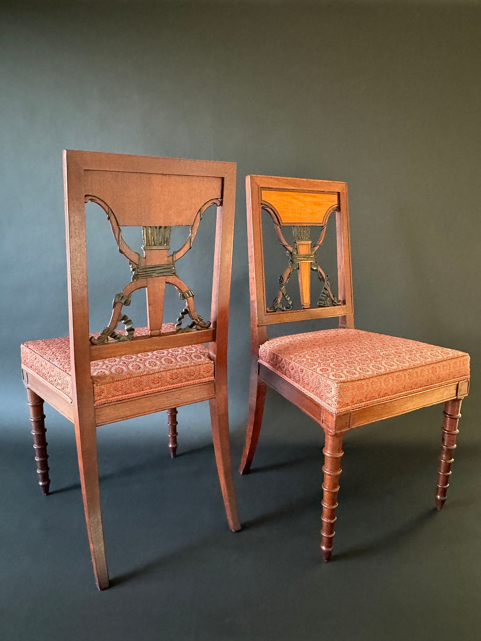 Miniature : Jacob Frères, exceptionnelle paire de chaises estampillées époque Consulat-Empir
