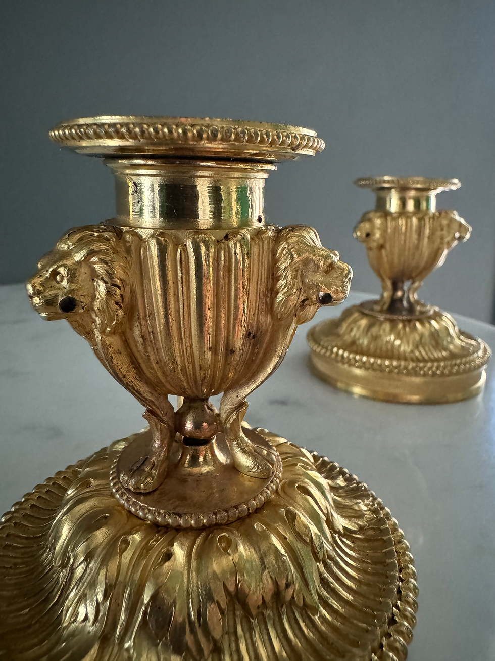 Miniature : Superbe Paire de flambeaux de table, début XIXème.