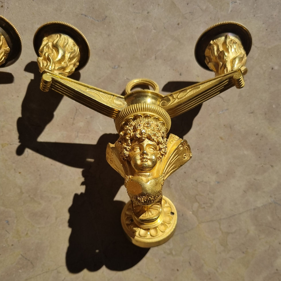Thumbnail: Pierre-François Feuchère, Pair of Zephyr sconces from the Empire period.