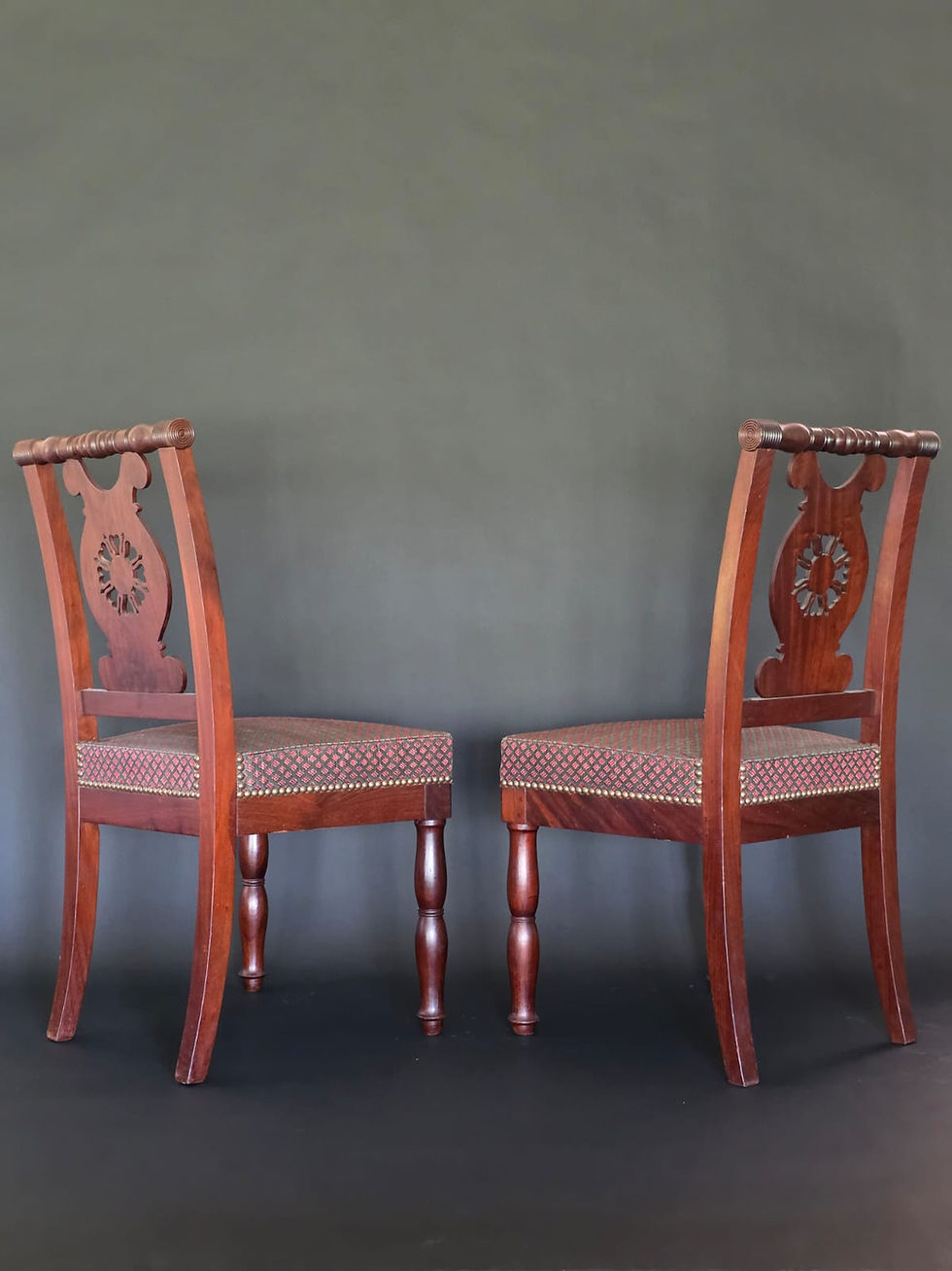 Miniature : JACOB D RUE MESLÉE, paire de chaises estampillées d'époque Empire-Consulat.