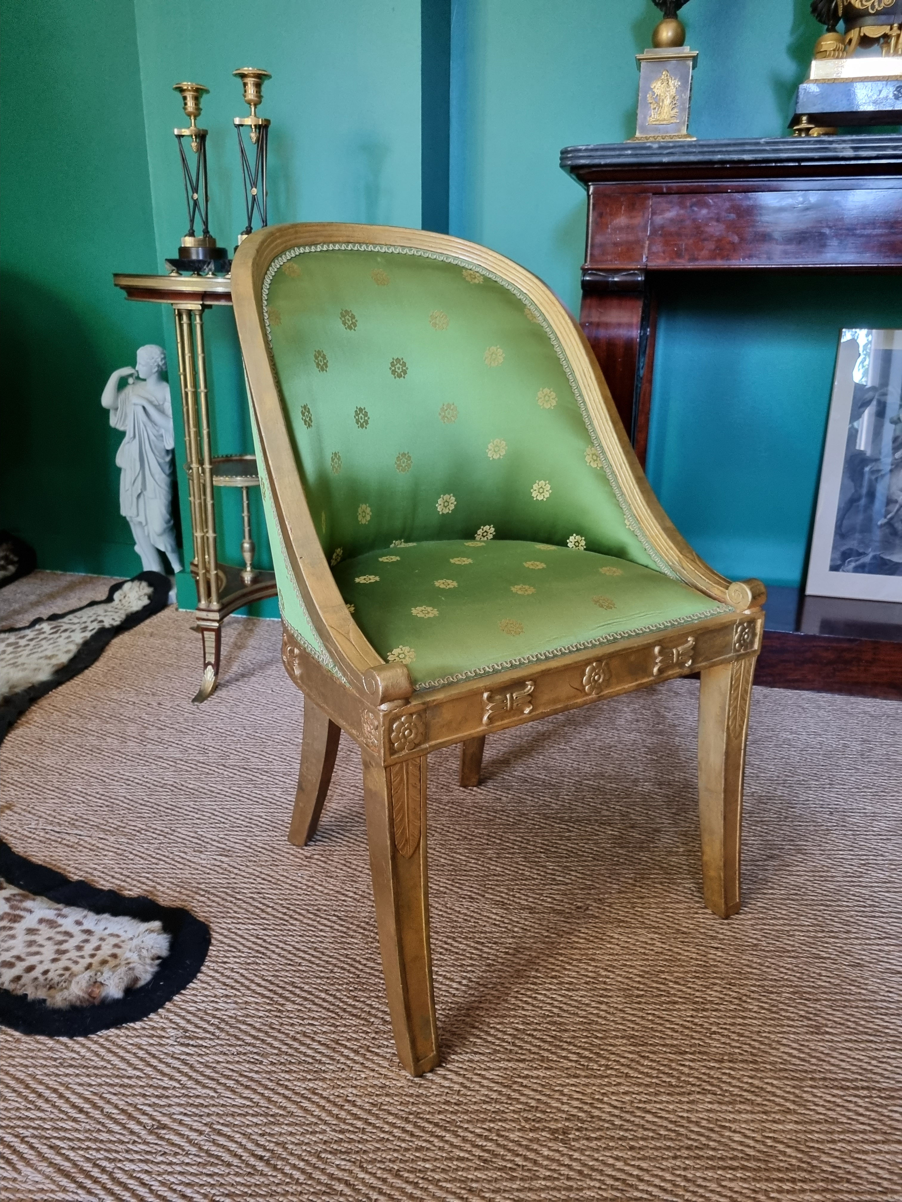 JACOB DESMALTER, superb chair stamped from the Empire period.